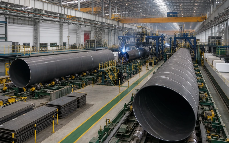 Production of large-diameter LSAW and SSAW steel pipes